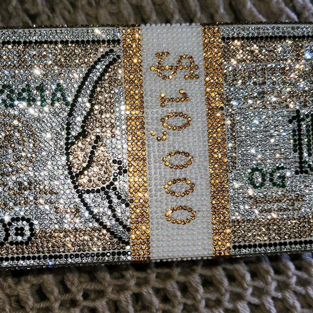 😍Yellow Rhinestone Sparkle purse money clutch😍